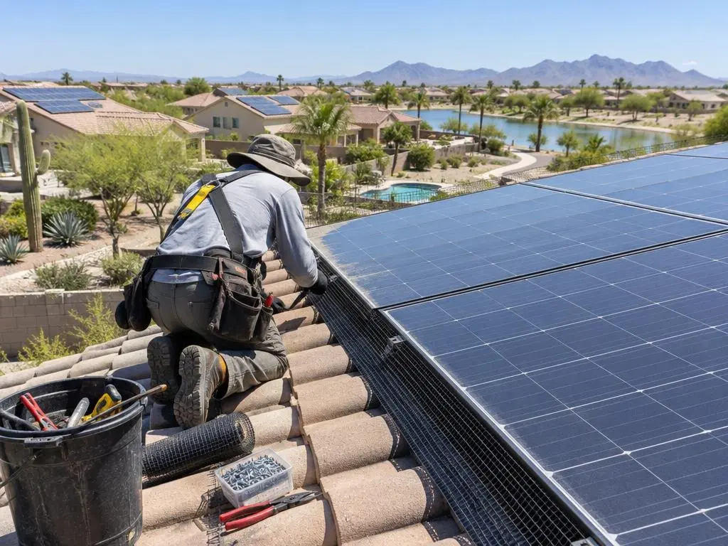 Solar Panel Bird Proofing in Chandler, AZ